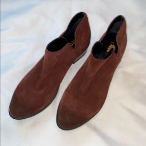 Maroon Distressed Ankle Boots